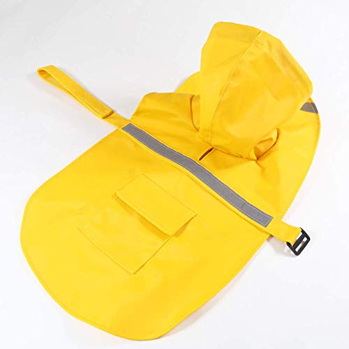 Dog Raincoats with Reflective Strip Hoodie (A1-Yellow / 22B (55-65 lbs))