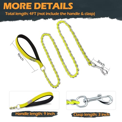 Chain Dog Leash (Yellow / 4FT(5-30lb))