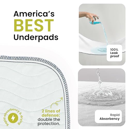 Washable Underpads (White / 34"x36" (Pack of 4))