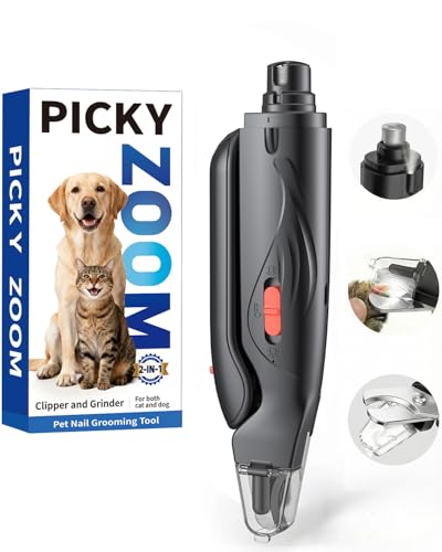 2-in-1 Dog & Cat Nail Clippers and Grinder with LED Light (Black)