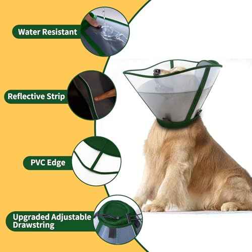 Dog Cone to Stop Licking (S (Neck: 11.4-12.6") / Dark Green)