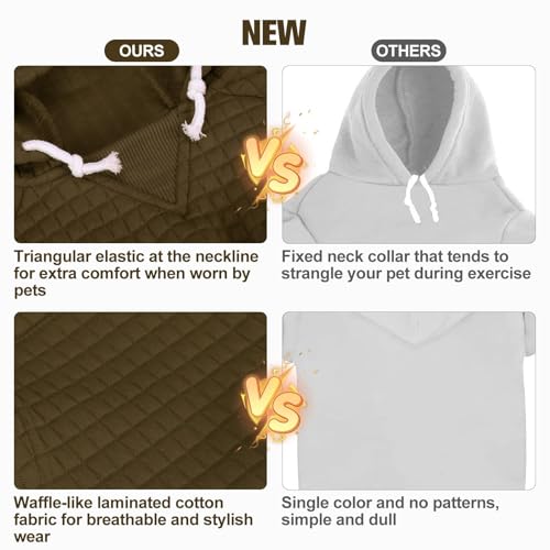 Dog Hoodies Sweater for Small Dogs (Army Green / S/M (Back: 14",Chest: 19", Neck: 12"))