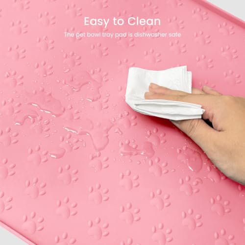 Dog Food Mat Anti (19.4" x 9.8"-2PCS / Pink)
