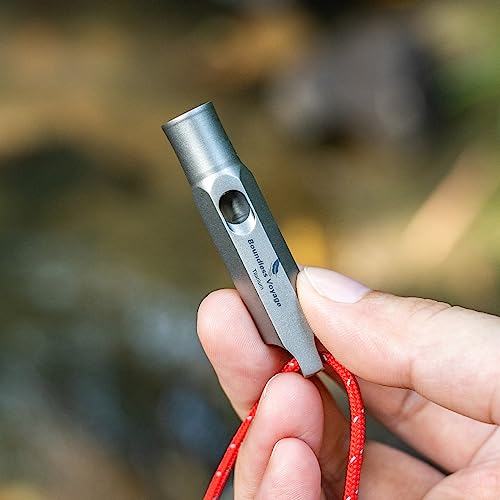 Titanium Whistle Emergency Survival Safety Whistles with Lanyard Loud for Outdoor Camping Hiking Coaches Training Sports Keychain Whistle (1 PCS - Ti9015)