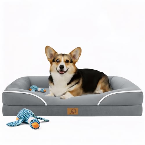Dog Bed Large Sized Dog (36.0"Lx27.0"Wx6.5"H / 01-Light Grey)