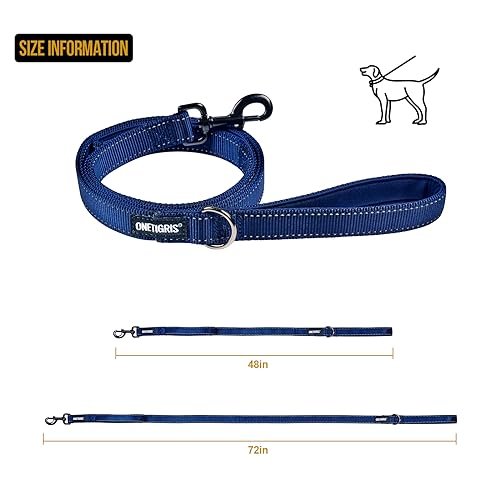 No Pull Dog Leash with Handle for Medium Large Dogs (Blue / 6FT)