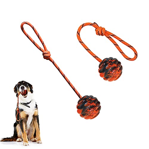 2Pcs Dog Training Ball on Rope (2pcs)