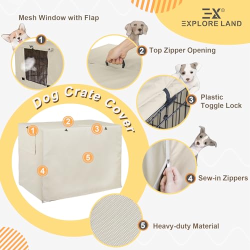 Dog Crate Cover (Tan / 18.0"L x 12.0"W x 14.0"H)
