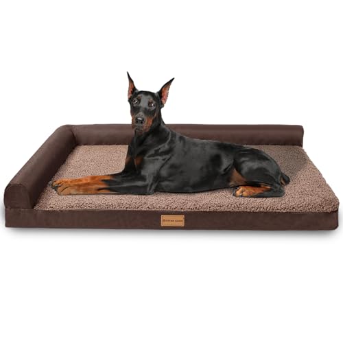 Orthopedic Large Dog Bed Washable Pet Sofa Bed 56''X40''Brown (Brown / 56"L x 40"W x 3.5"Th)
