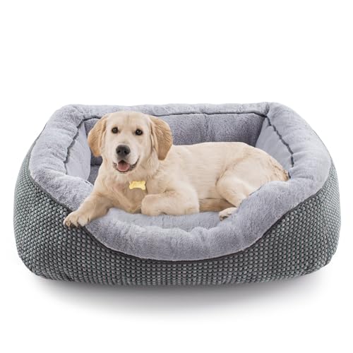 Medium Dog Beds for Medium Dogs Washable (M (30"x24"x9") / Grey)