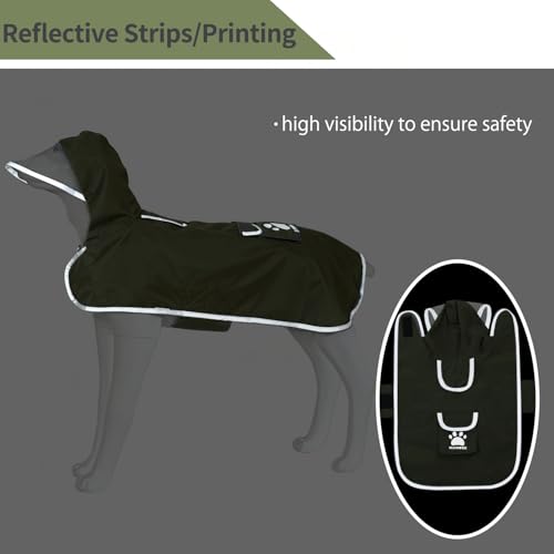 Dog Raincoat Reversible (Army Green / X-Small(4-9lb))