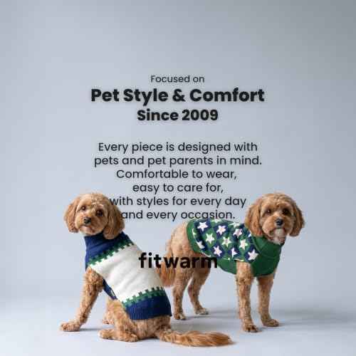 2 Pack Star & Color Block Dog Jacquard Sweater (XX-Large / Star & Color Block)