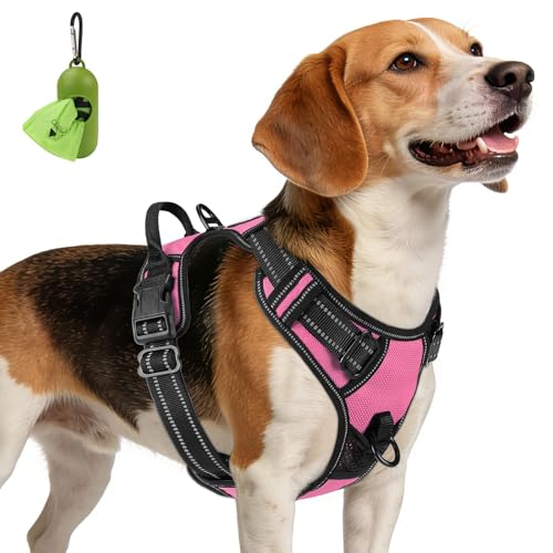 No Pull Dog Harness Medium Sized Dog (Medium / Pink)