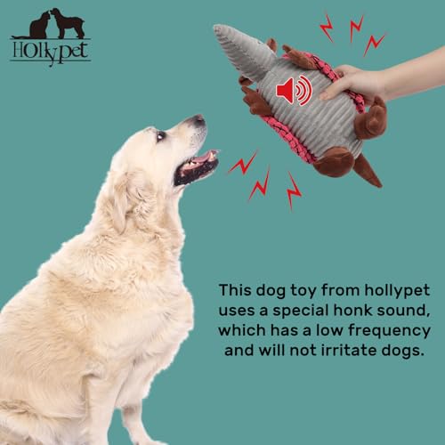 Armadillo Squeaky Dog Toys for Medium Large Dogs (10 IN / Bright Pink)