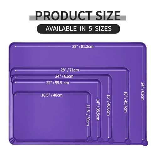 Silicone Pet Feeding Mat (Purple / 18.5" x 11.5")