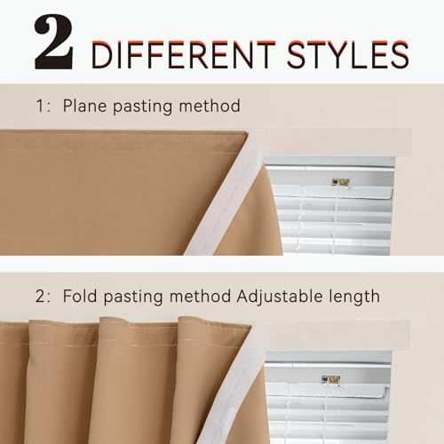 Self Adhesive Curtain (Brown / 47"W x 84"L (Pack of 1))