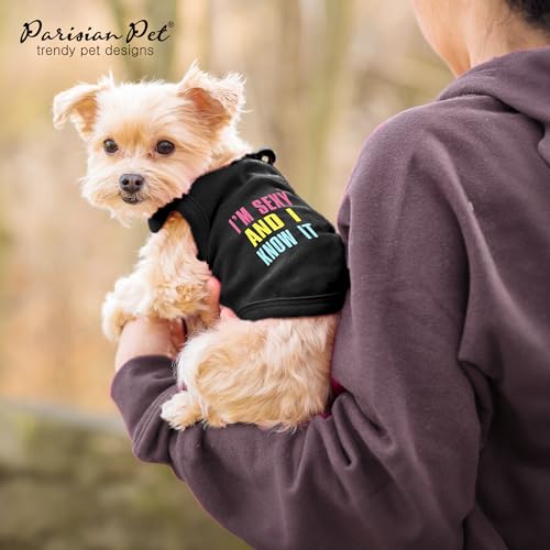 Dog Shirt 100% Cotton I am Sexy Shirts for Small Dogs (Extra Small / Sexy and I Know It)
