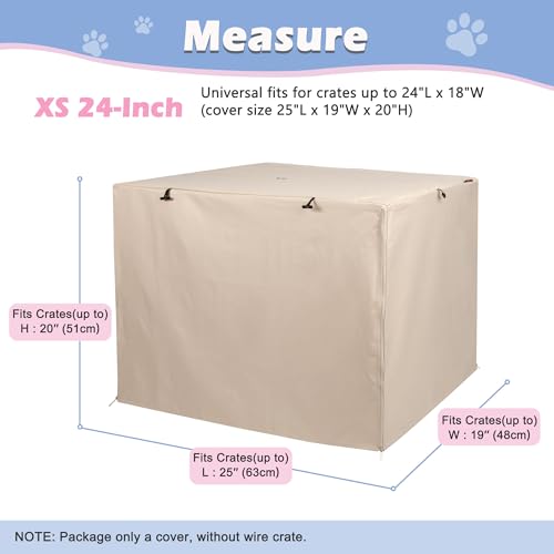 Dog Crate Cover (24.0"L x 18.0"W x 20.0"H / Tan)