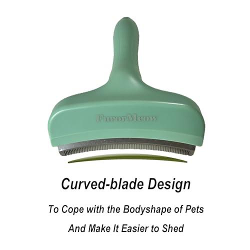 Pet Deshedding Tool with Curve Blade (Large / Green)