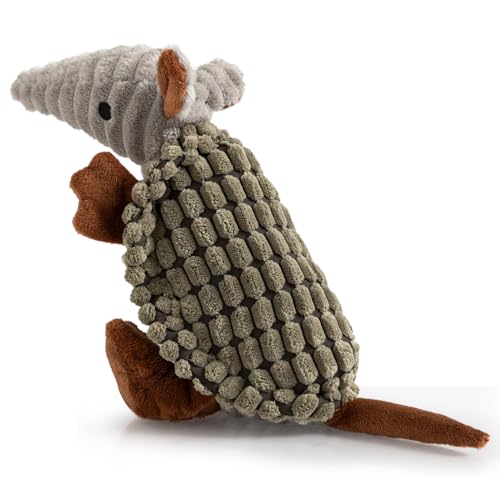 Armadillo Squeaky Puppy Dog Toys for Small Medium Dogs (8 IN / Olive Drab)