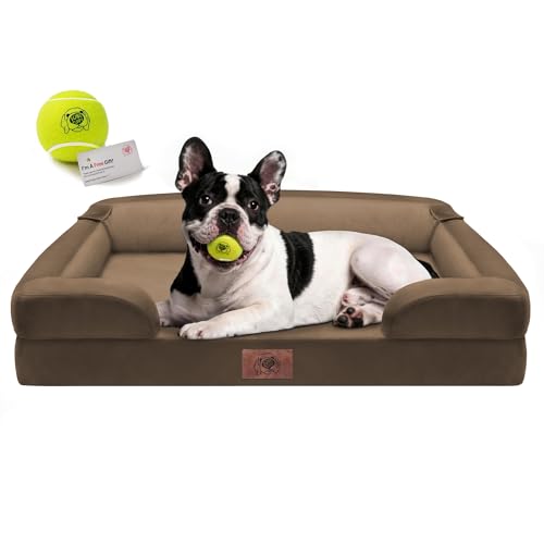 Waterproof Orthopedic Dog Bed for Medium Large Sized Dogs (30 x 20 x 3 in / Dark Brown)