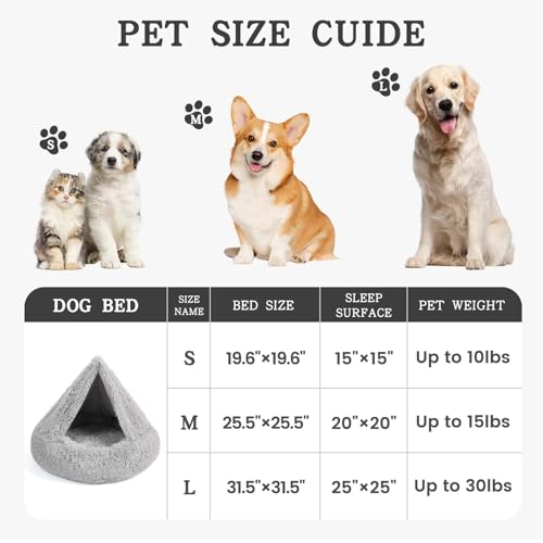 Calming Donut Dog Bed (Grey / Medium 25.5''x25.5''x9'')