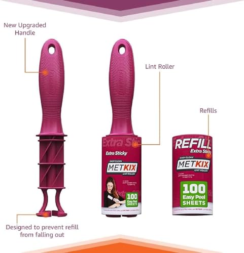 Refill for Metkix Lint Rollers 8 Pack (8 Refills (Total 800 Sheets))