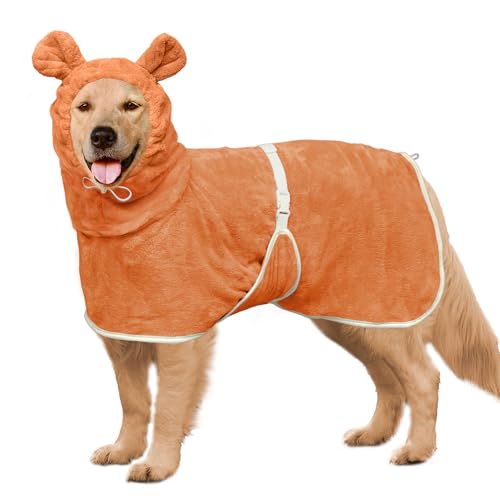 Dog Bathrobe Super Absorbent Towel Robe (Orange / XX-Large)