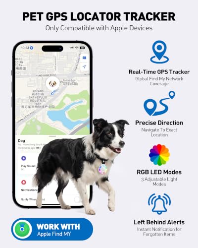 Pet Tracker for Dogs Cats (White)