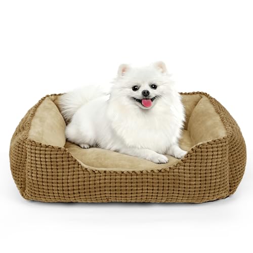Dog Beds for Medium Dogs Washable (Dark Brown / M(25’’x 21’’x 8’’))