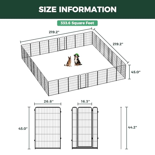 Homeplus Indoor Dog Playpen (Black / 45"H)
