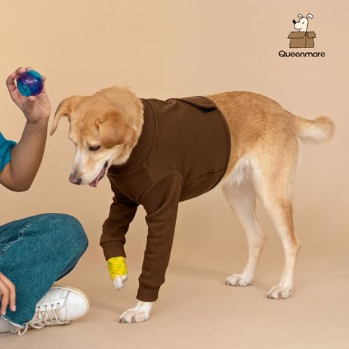 Dog Surgery Recovery Sleeve for Front Leg (X-Large / Brown)