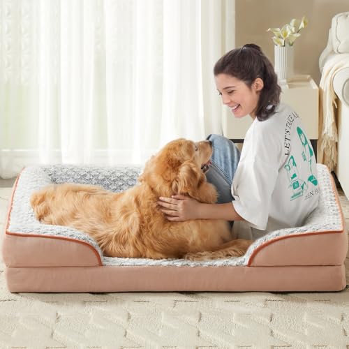 Orthopedic Dog Bed for Medium Dogs (Pink / 28"L x 23"W x 6.5"Th)