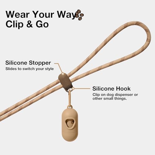 Crossbody Hands Free Dog Leash (Coffee Brown)