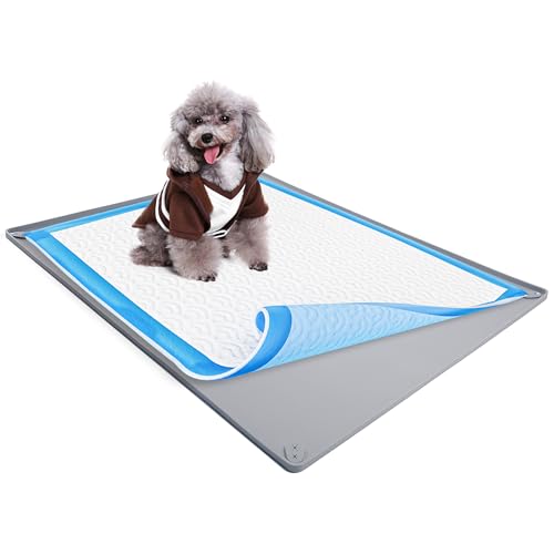 Dog Pee Pad Holder Tray Fits for 30” x 36” Pee Pads (30 x 36 inches / Light Grey)