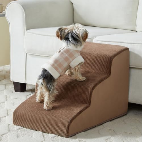 Dog Stairs for Small Dogs (Fleece Brown)