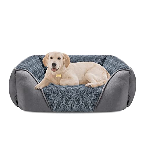 Large Dog Bed for Large Medium Small Dogs (L(30"x 24"x 9") / Grey)