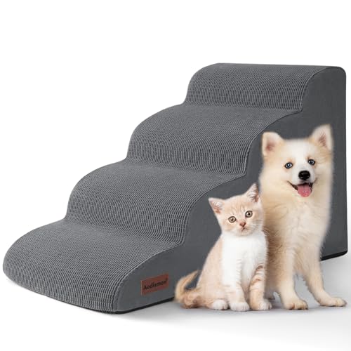Dog Steps for Bed or Couch (Grey / Standard 4-Step 17.4"H)