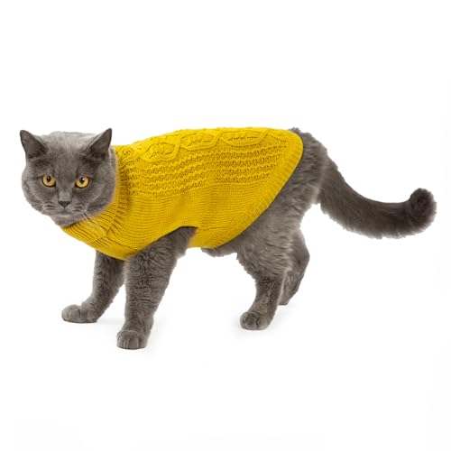 Cat Sweater Stretchy (Dark Yellow / XL)