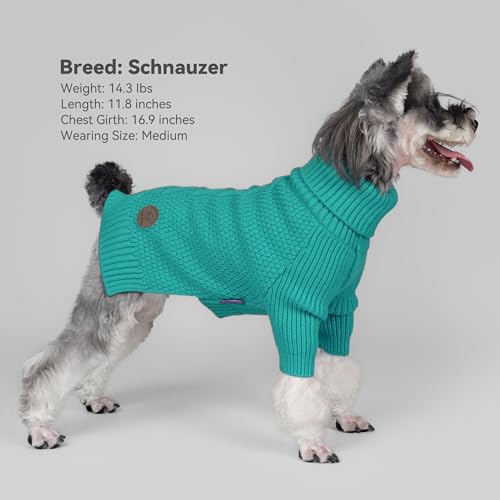 Dog Sweater Long Sleeve Warm Knit Sweaters for Large Dogs Boy Girl (Aqua Green / XXX-Large)