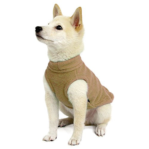 Stretch Fleece Vest Dog Sweater (Medium Length (11.5") / Sand)