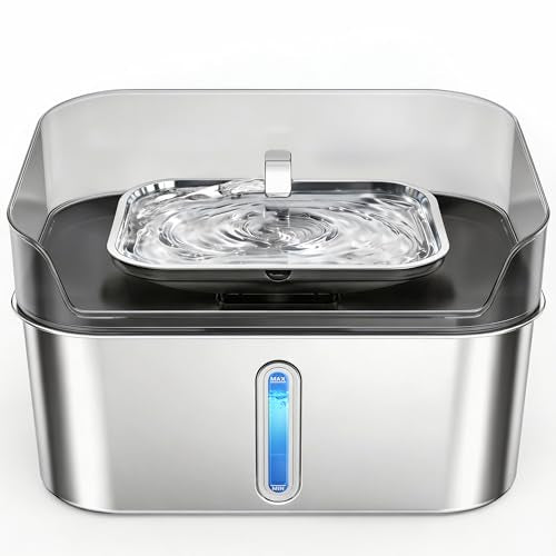 No Spill Dog Water Fountain Stainless Steel (Silver)