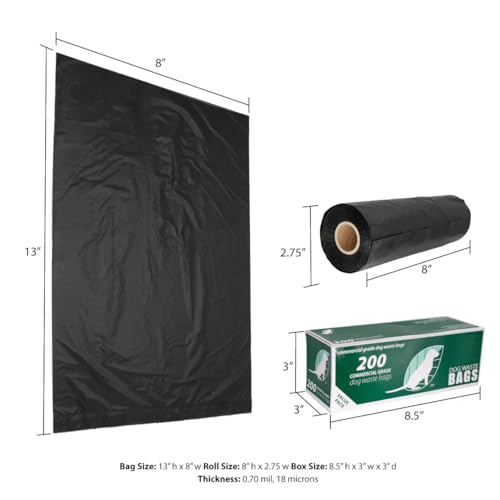 4 000 Commercial Dog Waste Station Refill Bags (Opaque Black / 20 Count (Pack of 1))