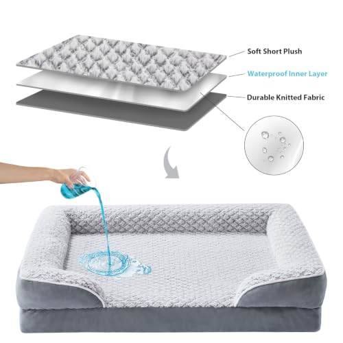 Washable Orthopedic Dog Bed (Grey / 36"L x 27"W x 6.5"Th)