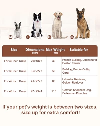 Washable Dog Bed for Crate Waterproof for Large Dogs (Black / 35.0"L x 22.0"W x 3.0"Th)