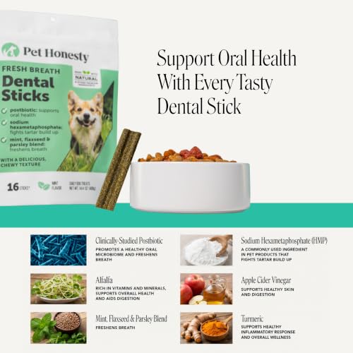 Vet Backed Dog Dental Treats for Fresh Breath (16 Count (Pack of 1))