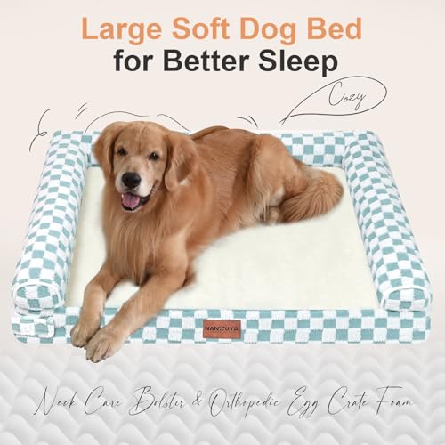 Orthopedic Dog Bed for X (Green Grid / 40.0"L x 32.0"W x 6.5"Th)
