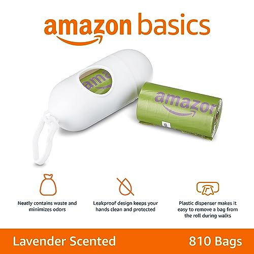 Premium Leak Proof Dog Poop Bags with Dispenser and Leash Clip (810 Bags)