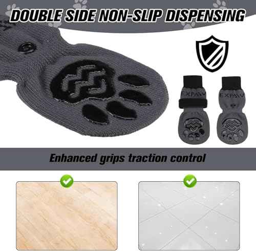 6PCS Anti Slip Dog Socks to Prevent Licking Paws (XX-large (6 Count) / Black and Grey)