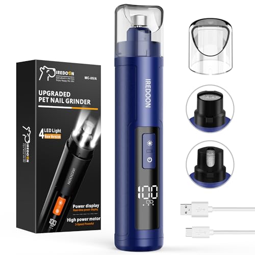 Dog Nail Grinder with 4 LED Lights (Sapphire Blue)
